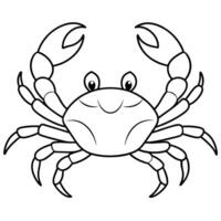 Crabe plat style illustration vecteur