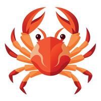 Crabe plat style illustration vecteur