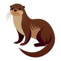 loutre animal plat style illustration vecteur