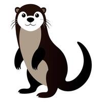 loutre animal plat style illustration vecteur