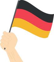 main en portant et élevage le nationale drapeau de Allemagne vecteur