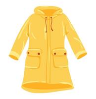 Jaune imperméable dans plat conception. l'automne ou printemps imperméable vêtements. illustration isolé. vecteur