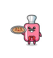 personnage de bubble-gum en tant que mascotte de chef italien vecteur