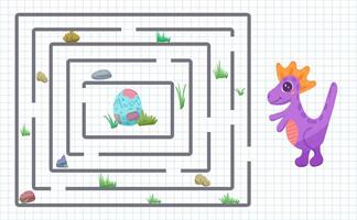 des gamins Labyrinthe Jeu avec dinosaure vecteur