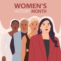 aux femmes histoire mois international journée vecteur
