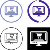 conception d'icône de magasinage en ligne vecteur