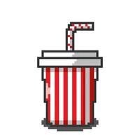 illustration de un soda tasse avec pixel art conception vecteur