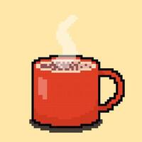 illustration de café avec pixel art conception vecteur