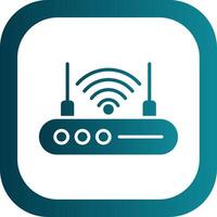 Wifi routeur glyphe pente coin icône vecteur