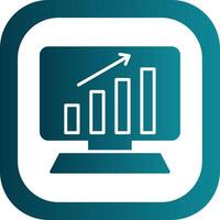 analytique glyphe pente coin icône vecteur