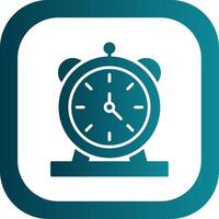 alarme l'horloge glyphe pente coin icône vecteur