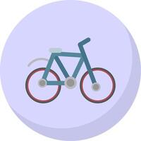 vélo plat bulle icône vecteur
