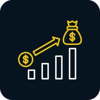 argent croissance ligne rouge cercle icône vecteur