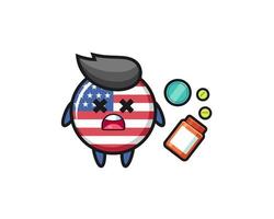 Illustration du caractère du drapeau des États-Unis surdose vecteur