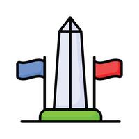 bien conçu plat style icône de Washington monument, uni États point de repère vecteur