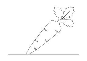 carotte dans un continu ligne dessin numérique illustration vecteur