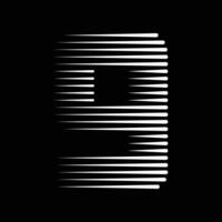 9 nombre lignes logo icône illustration vecteur