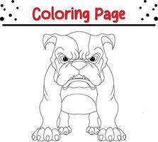 en colère bouledogue coloration livre page pour enfants. vecteur