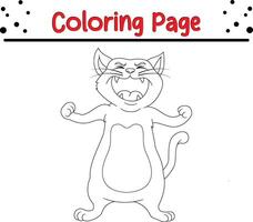 en colère chat coloration livre page pour enfants. vecteur