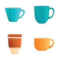 tasse Icônes ensemble dessin animé . divers coloré tasse vecteur