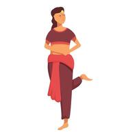 mignonne Indien Danseur icône dessin animé . fête Dame vecteur