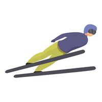 ski sauteur mouche icône dessin animé . actif hiver sport vecteur