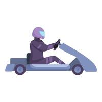 kart coureur icône dessin animé . la vitesse auto vecteur