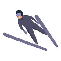 vite ski sauteur icône dessin animé . actif bouge toi vecteur