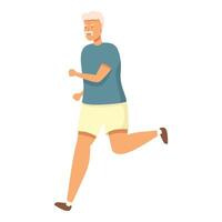 Sénior homme Matin courir icône dessin animé . la personne faire des exercices vecteur