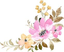 rose Jaune floral aquarelle bouquet vecteur