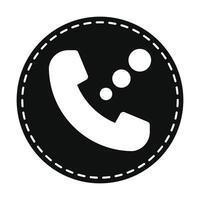Téléphone appel noir icône isolé sur blanc Contexte vecteur