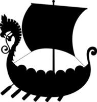navire icône silhouette illustration Chine dragon navire vecteur