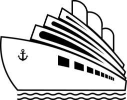 navire icône silhouette illustration croisière navire vecteur