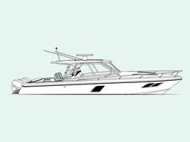 luxe bateau ligne art et illustration. vecteur