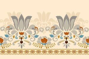 magnifique ikat floral broderie modèle. africain tribal ikat traditionnel modèle. aztèque style, broderie, résumé, illustration, conception pour texture, tissu, tapis, vêtements vectoriels, emballage, vecteur