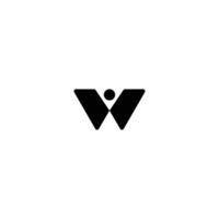 abstrait moderne lettre logo w, v avec homme signe vecteur