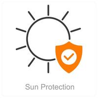 Soleil protection et chaleur icône concept vecteur