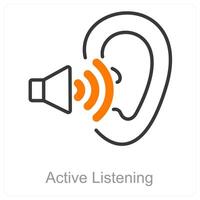 actif écoute et audition icône concept vecteur