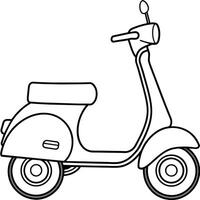 scooter contour illustration numérique coloration livre page ligne art dessin vecteur