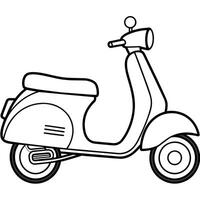 scooter contour illustration numérique coloration livre page ligne art dessin vecteur