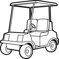 le golf Chariot contour illustration numérique coloration livre page ligne art dessin vecteur