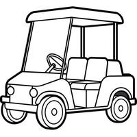 le golf Chariot contour illustration numérique coloration livre page ligne art dessin vecteur