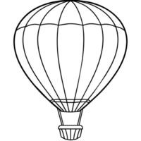 chaud air ballon contour illustration numérique coloration livre page ligne art dessin vecteur