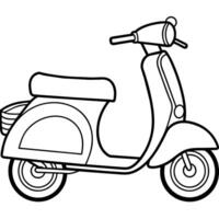 scooter contour illustration numérique coloration livre page ligne art dessin vecteur