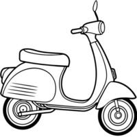 scooter contour illustration numérique coloration livre page ligne art dessin vecteur