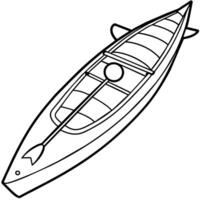 kayak contour illustration numérique coloration livre page ligne art dessin vecteur