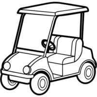 le golf Chariot contour illustration numérique coloration livre page ligne art dessin vecteur