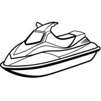 jet ski contour illustration numérique coloration livre page ligne art dessin vecteur