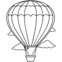 chaud air ballon contour illustration numérique coloration livre page ligne art dessin vecteur