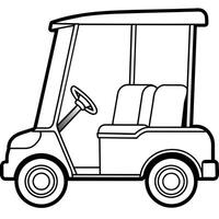 le golf Chariot contour illustration numérique coloration livre page ligne art dessin vecteur